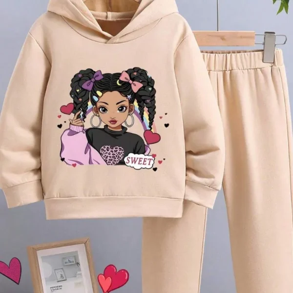 Ensemble casual de sweat-shirt à capuche imprimé