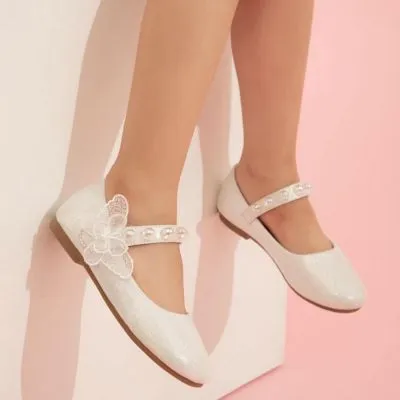 Fille Chaussures plates avec fausses perles
